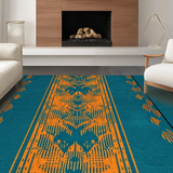 Artistic Teal and Dark Blue Motif(Blue)