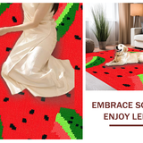 Ultra Soft Area Rug, Non Slip, Stain Resistant, Washable Area Rugs for Living Room, Bedroom, Lively Fruity Decor Style(Red)