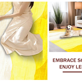 Ultra Soft Area Rug, Non Slip, Stain Resistant, Washable Area Rugs for Living Room, Bedroom, Contemporary Yellow Sunburst(Yellow)