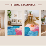 Ultra Soft Area Rug, Non Slip, Stain Resistant, Washable Area Rugs for Living Room, Bedroom, Abstract Pastel Nursery Playroom Non-Slip Rug(Pink)