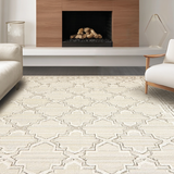 Ultra Soft Area Rug, Non Slip, Stain Resistant, Washable Area Rugs for Living Room, Bedroom, Contemporary Trellis Design Aesthetic(Beige)