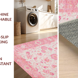 Ultra Soft Area Rug, Non Slip, Stain Resistant, Washable Area Rugs for Living Room, Bedroom, Vibrant Oval Shag Accents(Pink)