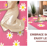 Ultra Soft Area Rug, Non Slip, Stain Resistant, Washable Area Rugs for Living Room, Bedroom, Bright Pink Garden Freshness(Pink)