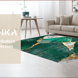 Ultra Soft Area Rug, Non Slip, Stain Resistant, Washable Area Rugs for Living Room, Bedroom, Modern Artistic Dining Room Non-Shedding Wool Rug(Green)