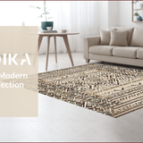Ultra Soft Area Rug, Non Slip, Stain Resistant, Washable Area Rugs for Living Room, Bedroom, Rustic Geometric Earthy Elegance(Beige)