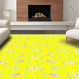Ultra Soft Area Rug, Non Slip, Stain Resistant, Washable Area Rugs for Living Room, Bedroom, Cute Ethereal Flutter Pattern(Yellow)