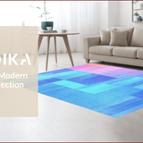 Ultra Soft Area Rug, Non Slip, Stain Resistant, Washable Area Rugs for Living Room, Bedroom, Dynamic Colorful Abstract Waves(Blue)