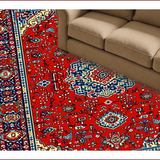 Ultra Soft Area Rug, Non Slip, Stain Resistant, Washable Area Rugs for Living Room, Bedroom, Vintage Red Heriz Living Room Washable Rug(Red)