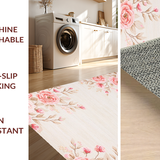 Ultra Soft Area Rug, Non Slip, Stain Resistant, Washable Area Rugs for Living Room, Bedroom, Rose Cozy Modern Aesthetic(Beige)