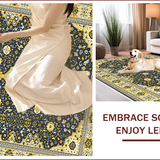 Ultra Soft Area Rug, Non Slip, Stain Resistant, Washable Area Rugs for Living Room, Bedroom, Soft Velvet Arabic Meditation Mat(Blue)