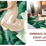 Ultra Soft Area Rug, Non Slip, Stain Resistant, Washable Area Rugs for Living Room, Bedroom, Serene Forest Landscape Visual Appeal(Green)
