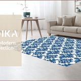 Ultra Soft Area Rug, Non Slip, Stain Resistant, Washable Area Rugs for Living Room, Bedroom, High-Low Floral Outdoor(Blue)