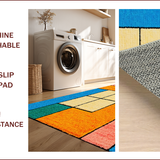 Ultra Soft Area Rug, Non Slip, Stain Resistant, Washable Area Rugs for Living Room, Bedroom, Abstract Geometric Multi-Color Nursery Play Mat(Blue)