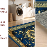 Ultra Soft Area Rug, Non Slip, Stain Resistant, Washable Area Rugs for Living Room, Bedroom, Sacred Golden Mandala Aesthetic(Gold)