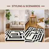 Contemporary Minimalist Greek Key Motif(Beige)