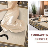 Ultra Soft Area Rug, Non Slip, Stain Resistant, Washable Area Rugs for Living Room, Bedroom, Elegant Artistic Sleepy Cat Theme(Gray)