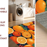 Ultra Soft Area Rug, Non Slip, Stain Resistant, Washable Area Rugs for Living Room, Bedroom, Lively Citrus Splash Decor(Orange)