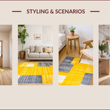 Ultra Soft Area Rug, Non Slip, Stain Resistant, Washable Area Rugs for Living Room, Bedroom, Lively Soft Colorblock Pattern(Yellow)
