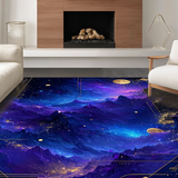 Ultra Soft Area Rug, Non Slip, Stain Resistant, Washable Area Rugs for Living Room, Bedroom, Unique Otherworldly Celestial Composition(Purple)