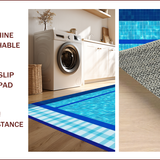 Ultra Soft Area Rug, Non Slip, Stain Resistant, Washable Area Rugs for Living Room, Bedroom, Vibrant Coastal Poolside Aesthetic(Blue)