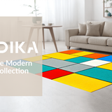 Ultra Soft Area Rug, Non Slip, Stain Resistant, Washable Area Rugs for Living Room, Bedroom, Fun Light Gray Patterned Canvas(Blue)