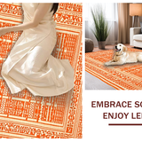 Ultra Soft Area Rug, Non Slip, Stain Resistant, Washable Area Rugs for Living Room, Bedroom, Colorful Modern Symmetrical Elements(Orange)