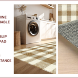 Ultra Soft Area Rug, Non Slip, Stain Resistant, Washable Area Rugs for Living Room, Bedroom, Checkered Shaggy Fluffy(Beige)