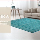Ultra Soft Area Rug, Non Slip, Stain Resistant, Washable Area Rugs for Living Room, Bedroom, Rustic Striped Coastal Aesthetic(Blue)