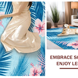 Ultra Soft Area Rug, Non Slip, Stain Resistant, Washable Area Rugs for Living Room, Bedroom, Lush Palm Leaf Aesthetic(Blue)