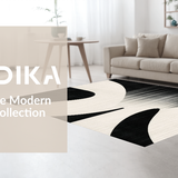 Ultra Soft Area Rug, Non Slip, Stain Resistant, Washable Area Rugs for Living Room, Bedroom, Elegant Black & White Striped Area Rug:  Modern Doormat Design(Black)