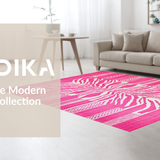 Ultra Soft Area Rug, Non Slip, Stain Resistant, Washable Area Rugs for Living Room, Bedroom, Trendy Light Pink Zebra Motif(Pink)