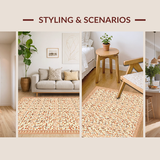 Ultra Soft Area Rug, Non Slip, Stain Resistant, Washable Area Rugs for Living Room, Bedroom, Soft Creamy Floral Elegance(Beige)