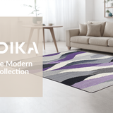 Ultra Soft Area Rug, Non Slip, Stain Resistant, Washable Area Rugs for Living Room, Bedroom, Refined Textured Artful Aesthetic(Purple)