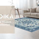Ultra Soft Area Rug, Non Slip, Stain Resistant, Washable Area Rugs for Living Room, Bedroom, Colorful Urban Symmetrical Elements(White)