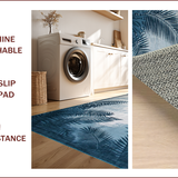 Ultra Soft Area Rug, Non Slip, Stain Resistant, Washable Area Rugs for Living Room, Bedroom, Elegant Grey Blue Geometric Fusion(Blue)