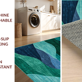 Ultra Soft Area Rug, Non Slip, Stain Resistant, Washable Area Rugs for Living Room, Bedroom, Bold Artistic Shape Play(Blue)