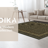 Ultra Soft Area Rug, Non Slip, Stain Resistant, Washable Area Rugs for Living Room, Bedroom, Artisan Crafted Gold Dynamics(Gold)