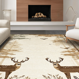 Ultra Soft Area Rug, Non Slip, Stain Resistant, Washable Area Rugs for Living Room, Bedroom, Chic Minimalist Animal Silhouette(Beige)