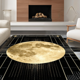 Ultra Soft Area Rug, Non Slip, Stain Resistant, Washable Area Rugs for Living Room, Bedroom, Edgy Minimalist Linear Design(Gold)