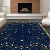 Ultra Soft Area Rug, Non Slip, Stain Resistant, Washable Area Rugs for Living Room, Bedroom, Chic Esoteric Cosmic Elements(Blue)