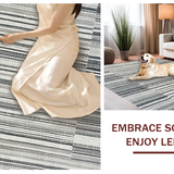 Ultra Soft Area Rug, Non Slip, Stain Resistant, Washable Area Rugs for Living Room, Bedroom, Minimalist Black and White Zigzag Runner Rug with Sharp Angular Stripes(Gray)