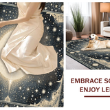 Ultra Soft Area Rug, Non Slip, Stain Resistant, Washable Area Rugs for Living Room, Bedroom, Artful Esoteric Starry Composition(Gray)