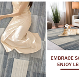 Ultra Soft Area Rug, Non Slip, Stain Resistant, Washable Area Rugs for Living Room, Bedroom, Slate Colored Modern Linear Arrangement(Gray)