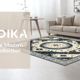 Ultra Soft Area Rug, Non Slip, Stain Resistant, Washable Area Rugs for Living Room, Bedroom, Contemporary Celestial Orb Elements(Beige)