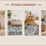 Ultra Soft Area Rug, Non Slip, Stain Resistant, Washable Area Rugs for Living Room, Bedroom, Rustic Ethnic Distressed Motif(Gray)