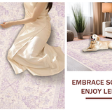 Ultra Soft Area Rug, Non Slip, Stain Resistant, Washable Area Rugs for Living Room, Bedroom, Coquette Bow Area Rug Pastel Lavender Aesthetic Carpet(Purple)