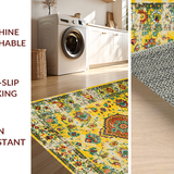Ultra Soft Area Rug, Non Slip, Stain Resistant, Washable Area Rugs for Living Room, Bedroom, Stylish Warm Color Palette Design(Yellow)