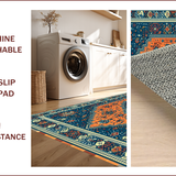 Ultra Soft Area Rug, Non Slip, Stain Resistant, Washable Area Rugs for Living Room, Bedroom, Vintage Boho Sky Home Office Non-Shedding Carpet(Blue)