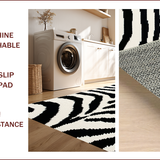 Ultra Soft Area Rug, Non Slip, Stain Resistant, Washable Area Rugs for Living Room, Bedroom, Black White Zebra Print Farmhouse Laundry Rug(Black)