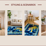 Ultra Soft Area Rug, Non Slip, Stain Resistant, Washable Area Rugs for Living Room, Bedroom, Cultural Woolen Entryway Doormat for Artistic Homes(Blue)